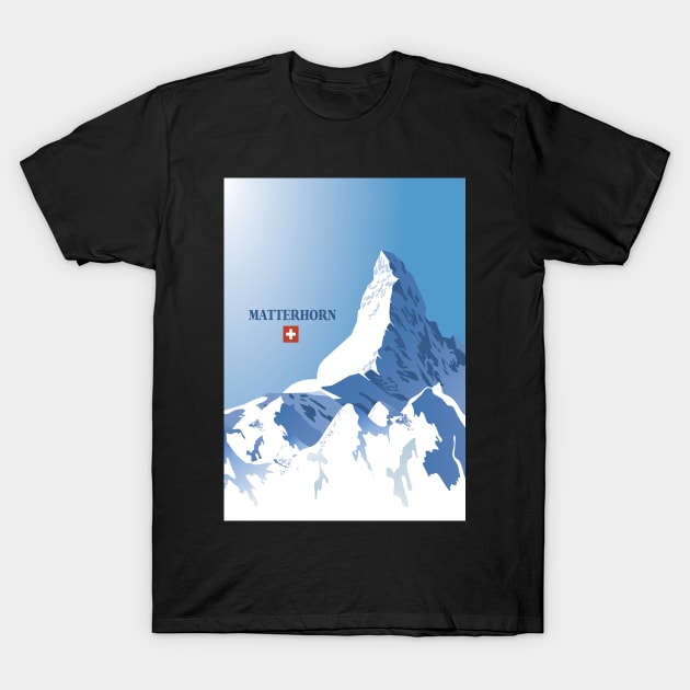 Matterhorn,Zermatt,Switzerland,Ski Poster T-Shirt by BokeeLee